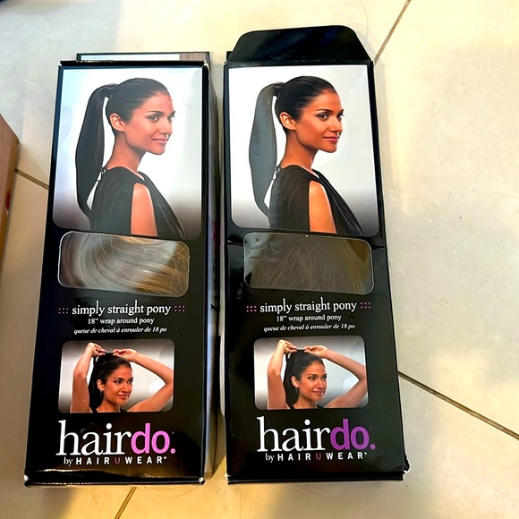 18” wrap around pony (2) sets buttered dark blonde & chestnut brown openbox - Picture 1 of 4